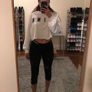 Black cropped nike running tights